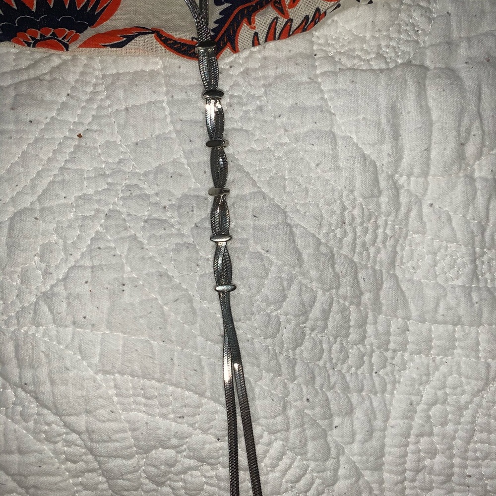 Free People Silver Bolo Necklace